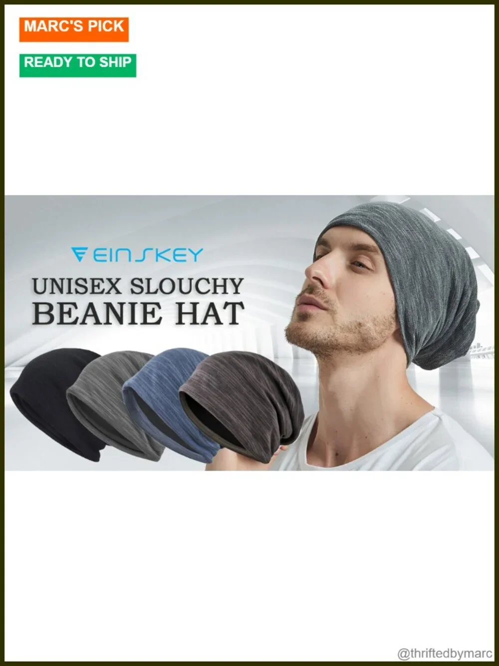 Cotton Blend Slouchy Beanie - Oversize Skull Cap, Sleep & Chemo Hat
